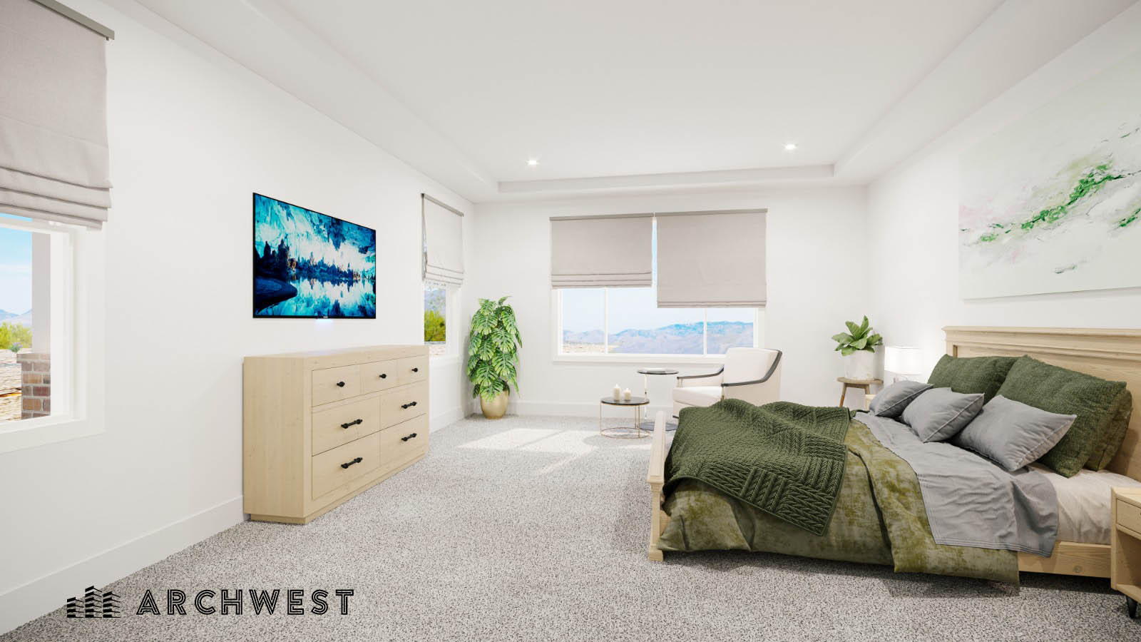 14. 3D Render of Master Bedroom, Arizona, USA